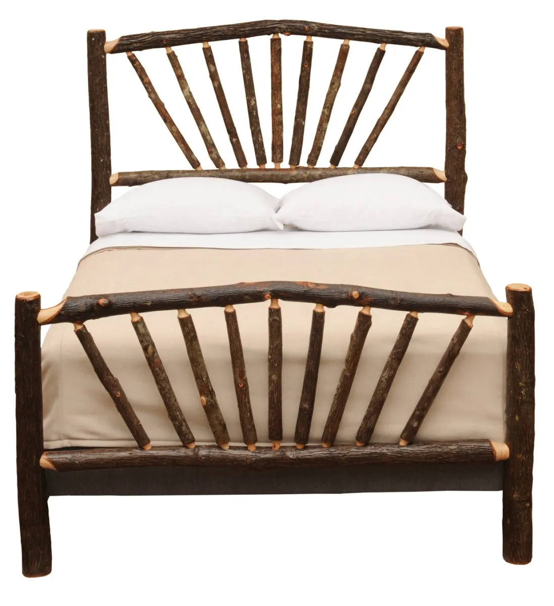 Hickory Log Sunburst Bed - Double