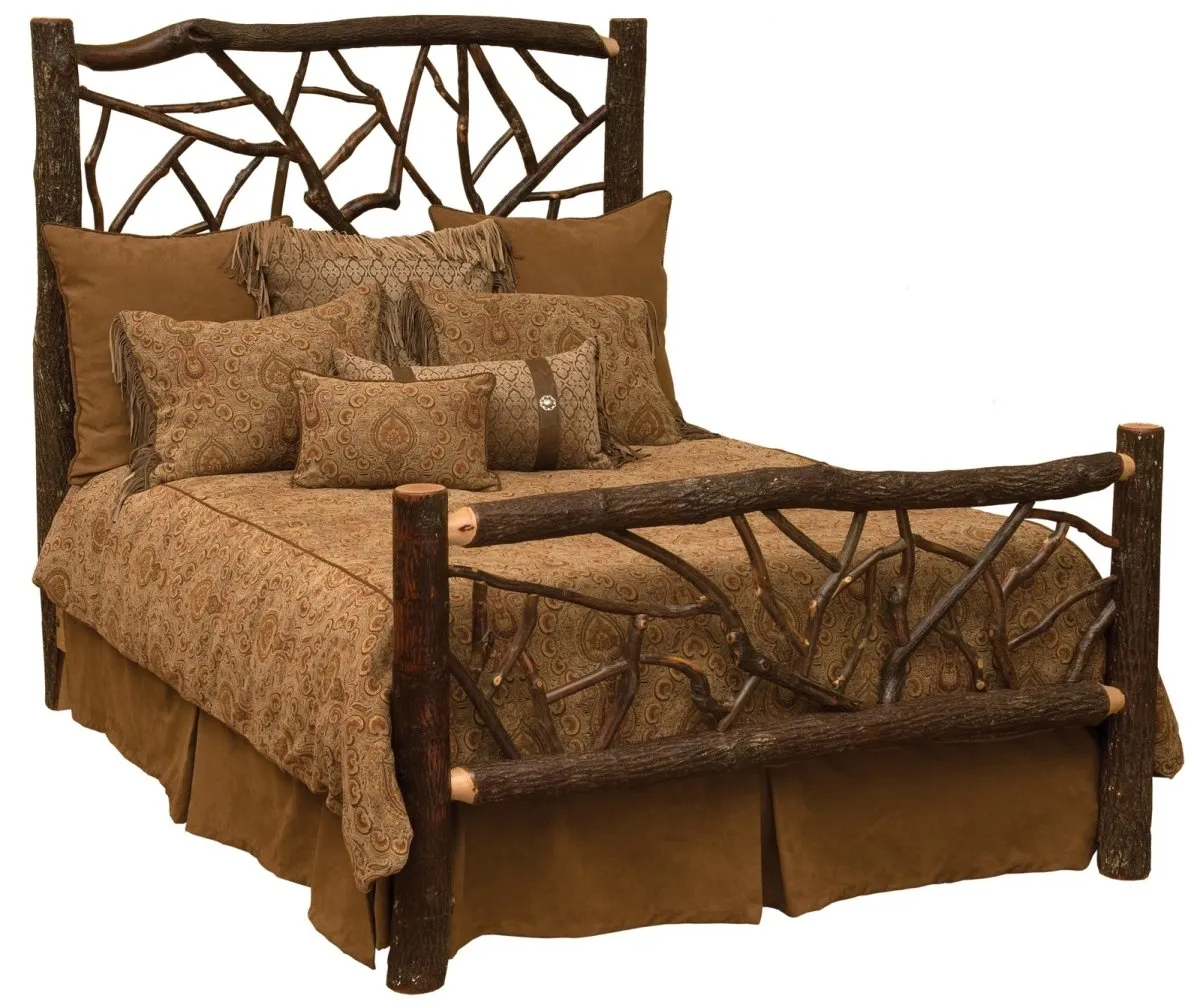 Hickory Log Twig Bed - California King