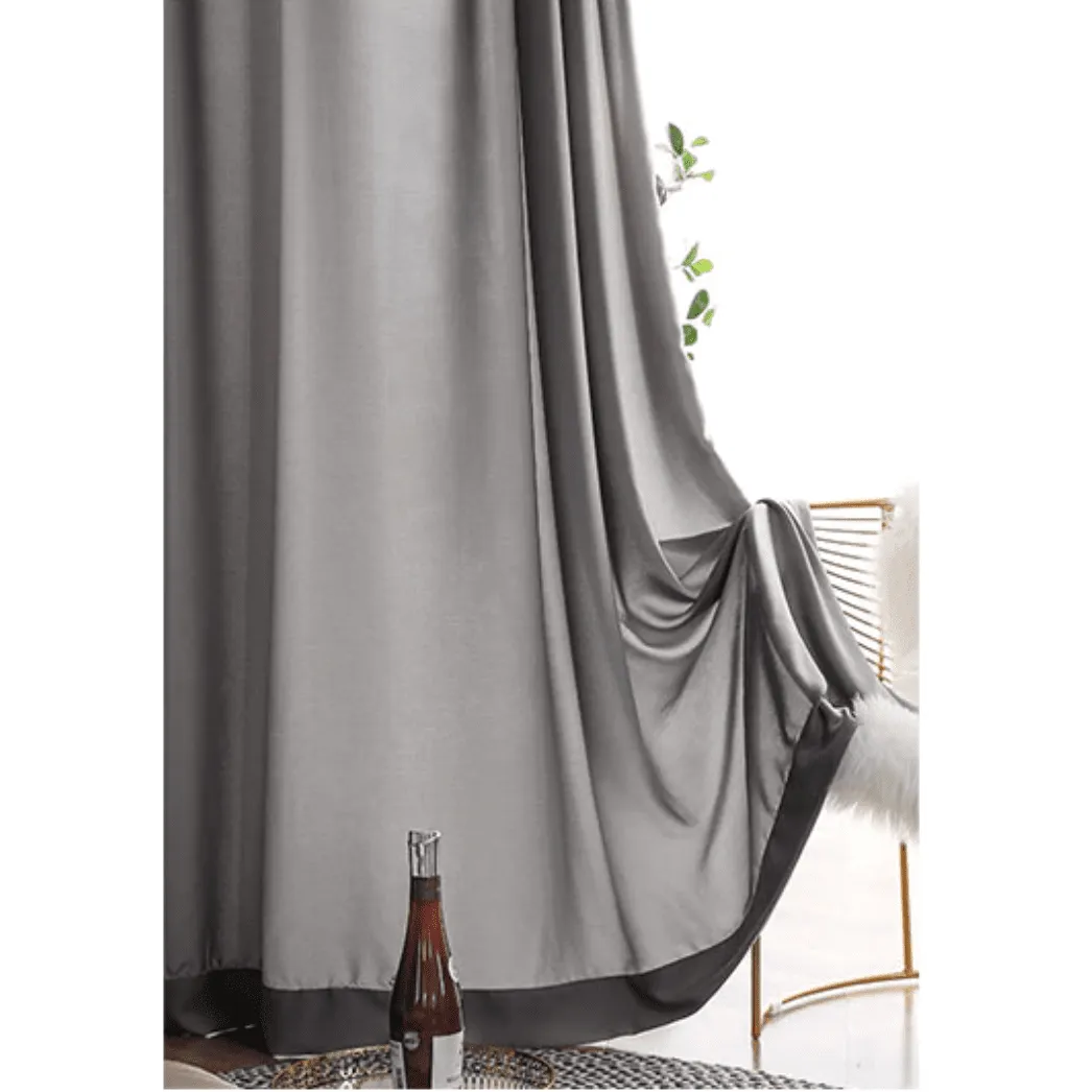 Jason Plain Velvet Sheer Curtain - Dark Gray