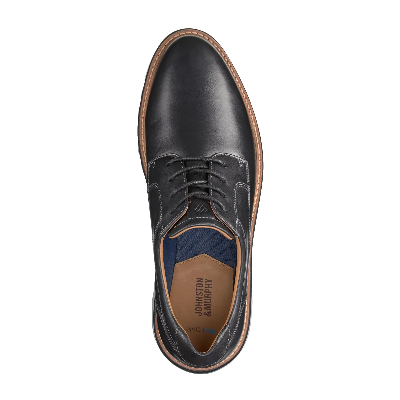 Johnston & Murphy Braydon Plain Toe Oxford (Men) - Black Full Grain