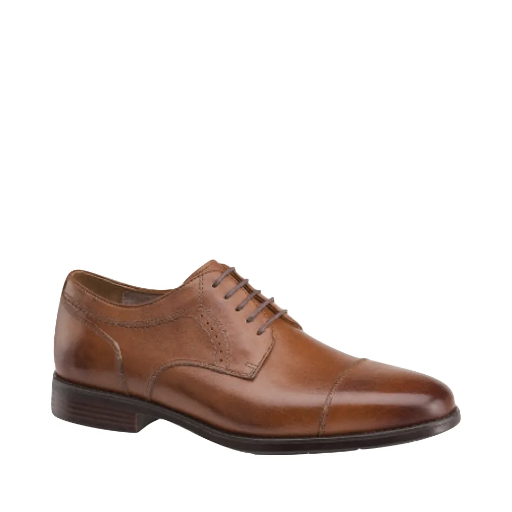 Johnston & Murphy Men's Branning Cap Toe Waterproof Oxford in Tan