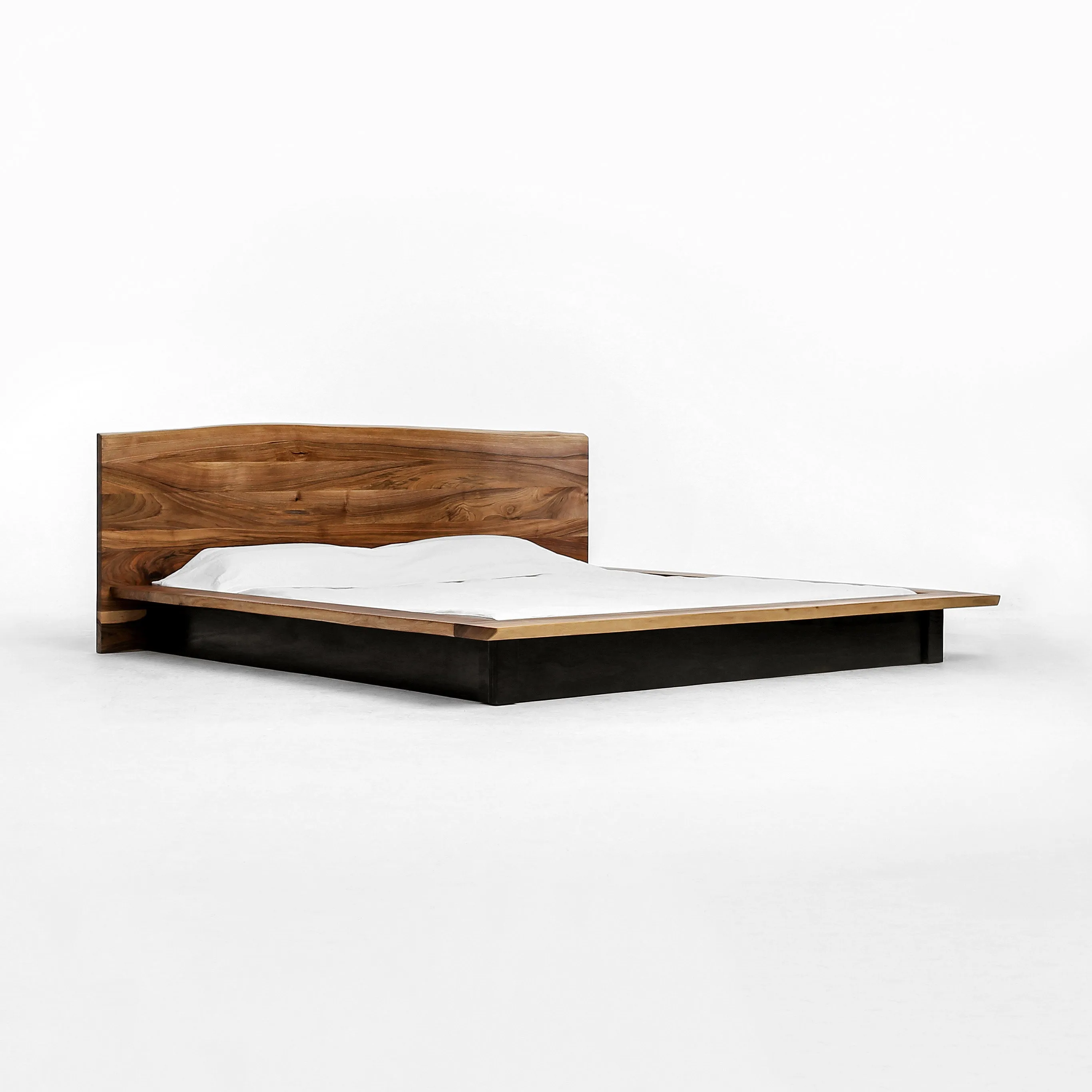 KAATJE | Walnut Platform Bed Frame and Headboard