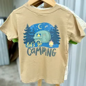 (Latte) Let’s Go Camping Short Sleeve Kids Tee