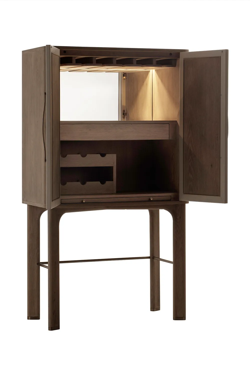 Light Oak and Leather Bar Cabinet | Andrew Martin Charlie