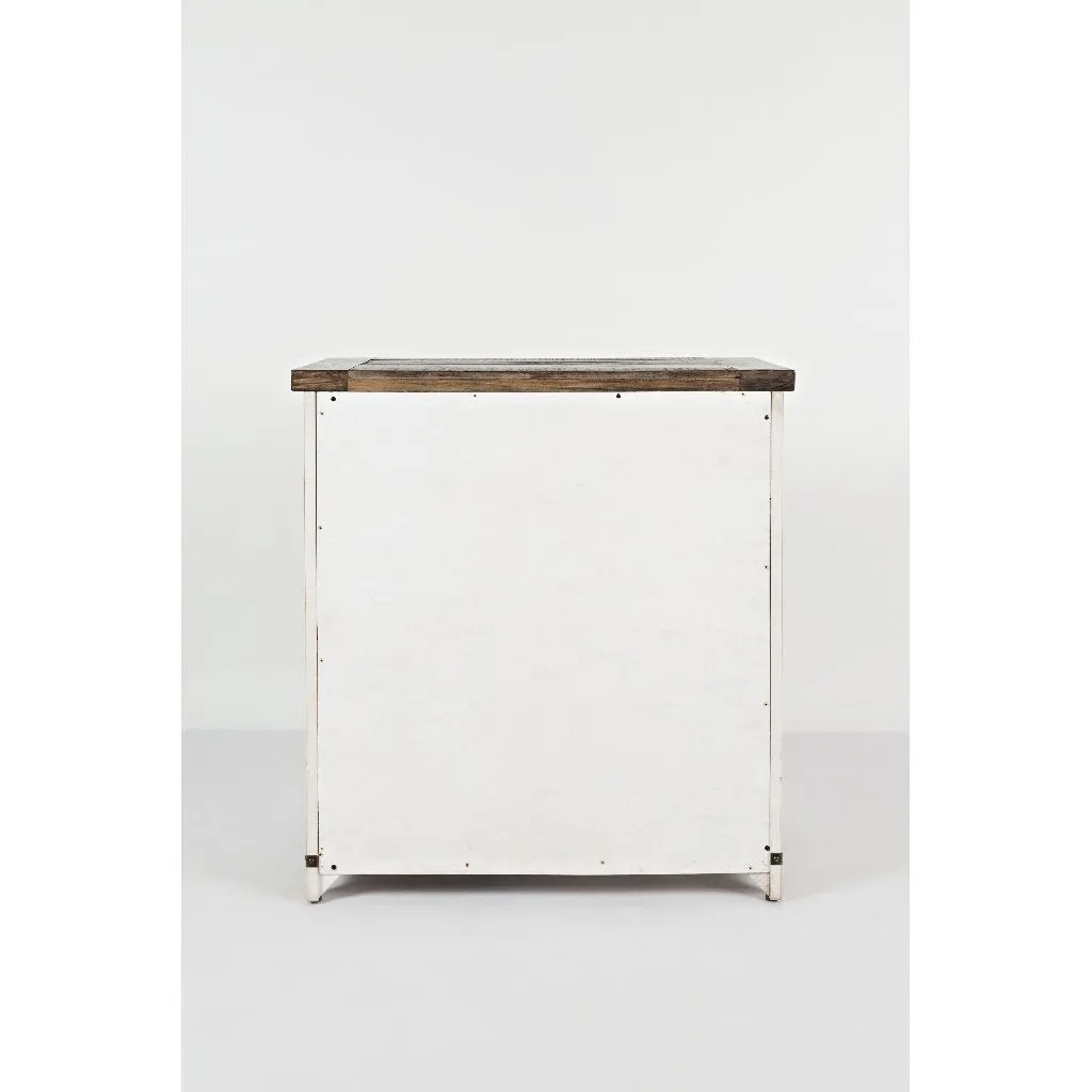 Loft 32" Barn Door Vintage White Storage Cabinet