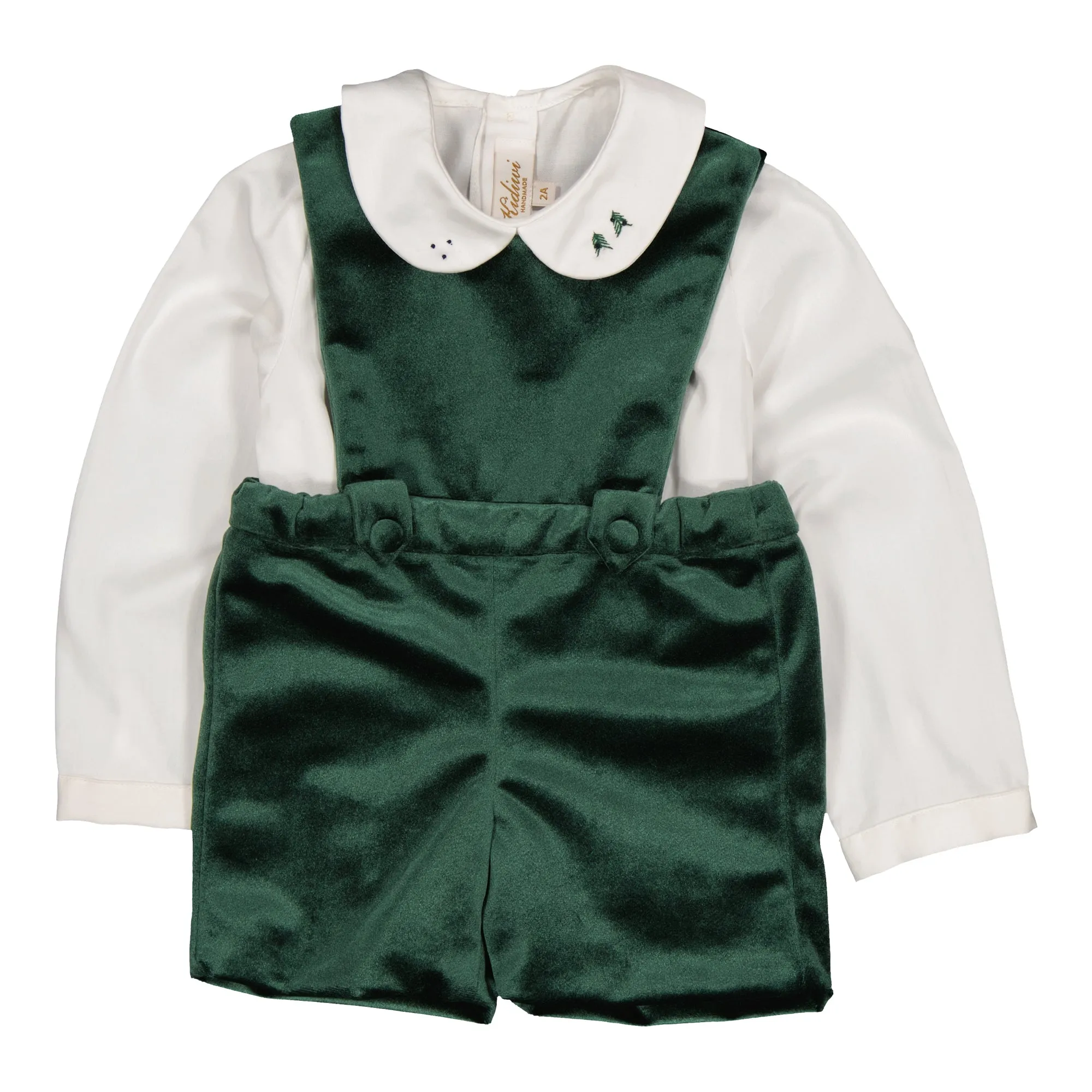 Léonard Velvet Green Romper