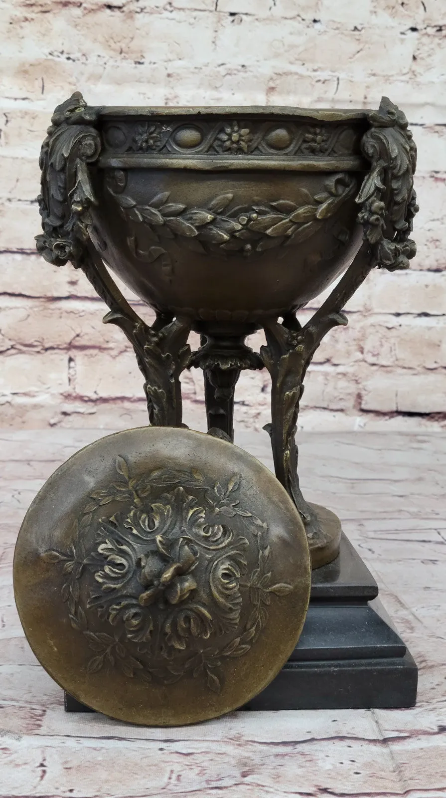 Louis XVI Style Bronze Mounted Urn: Handmade Keepsake Figure Hot Cast