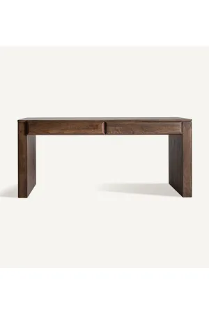 Mango Wood 2-Drawer Desk | Vical Home Gibles