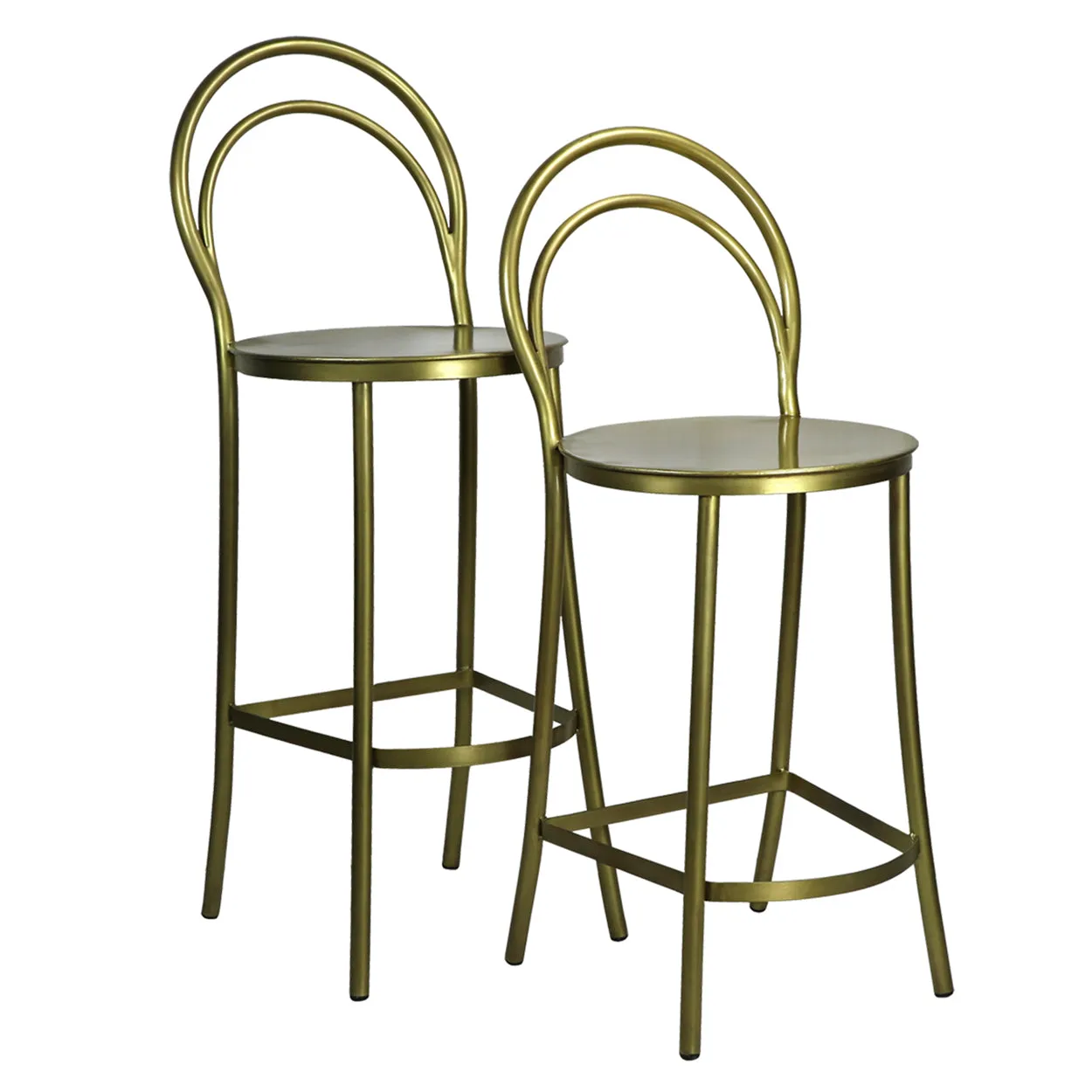 Metz Bar Stool, Brass