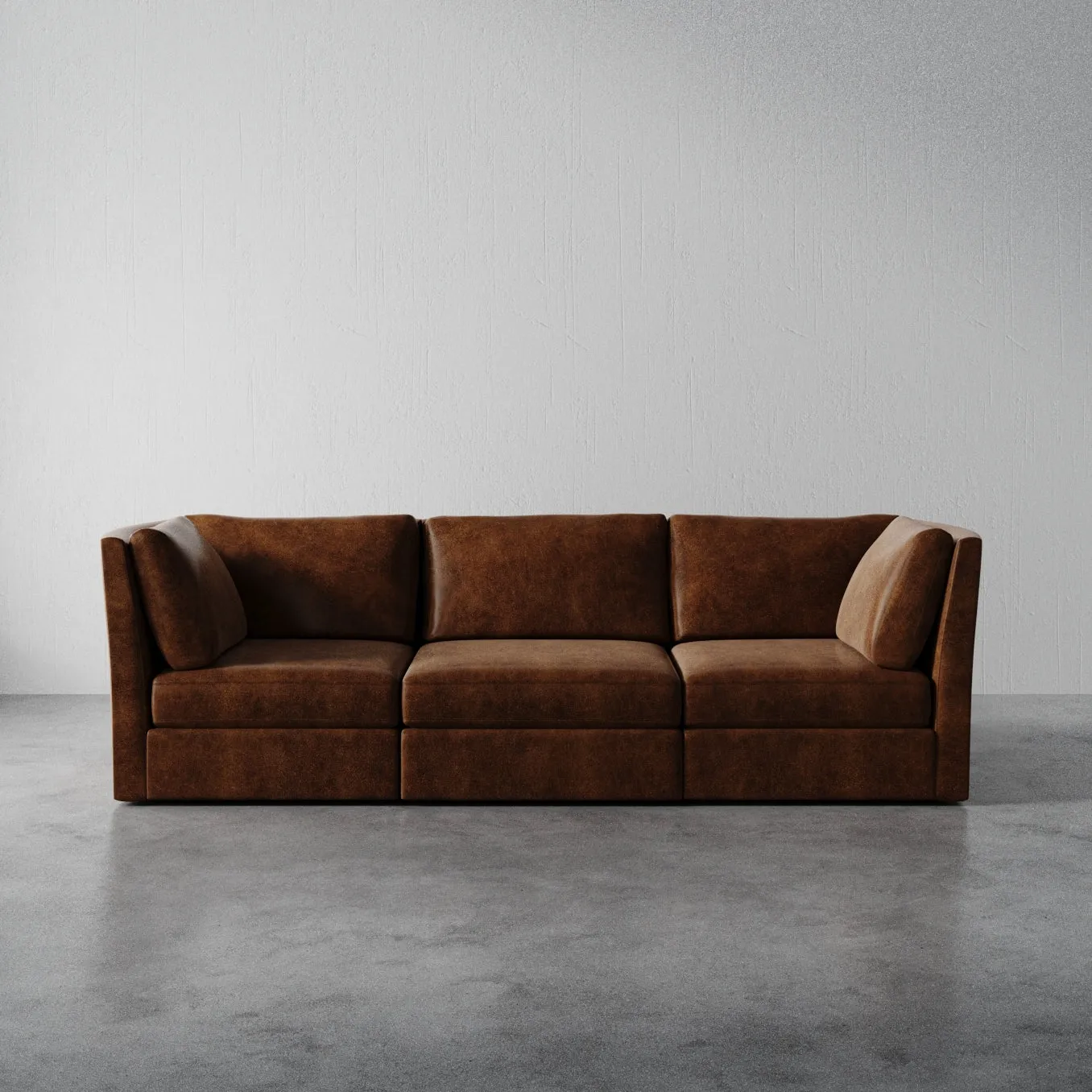 Milo Leather 3-Piece Modular Sofa