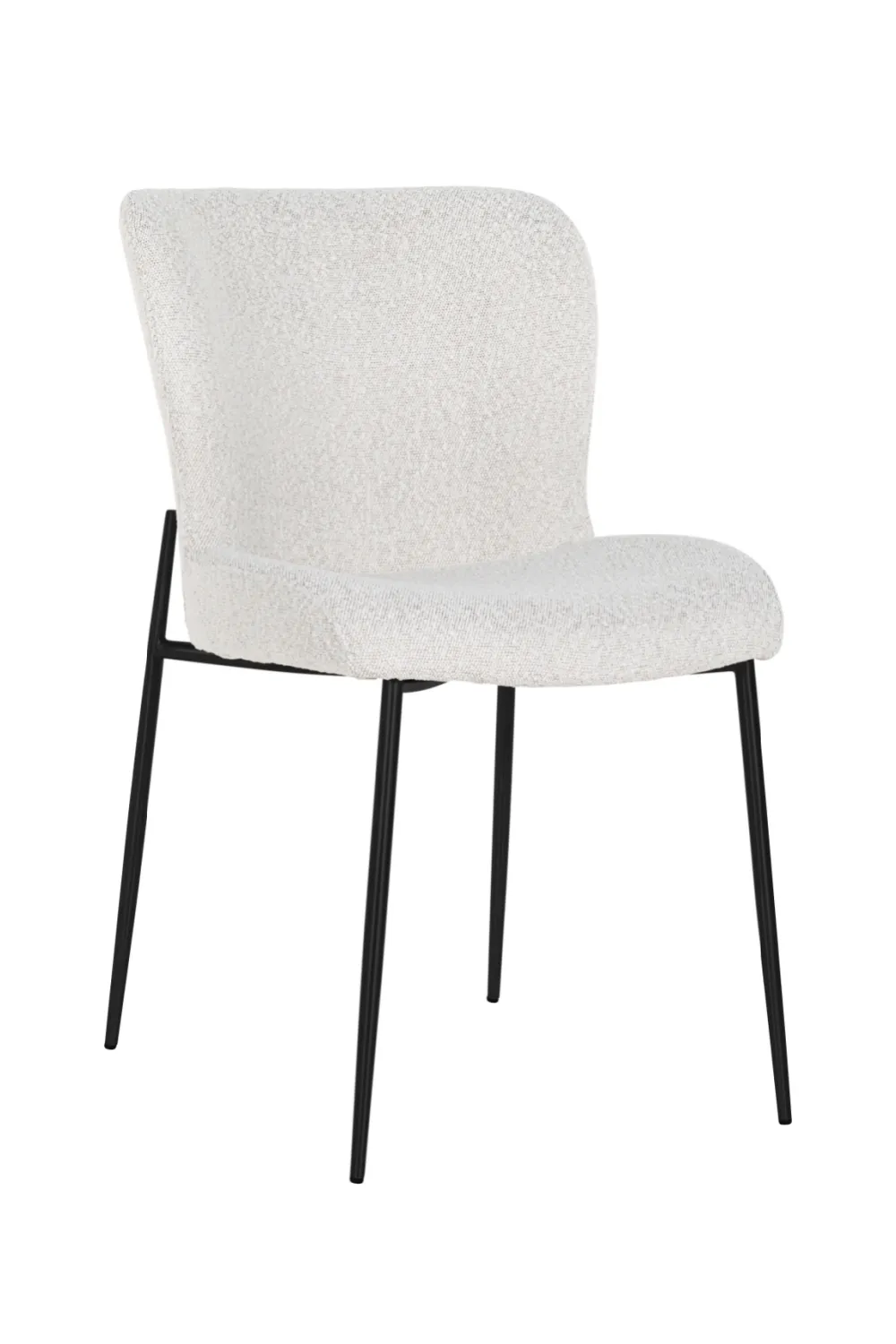 Minimalist White Bouclé Chair | OROA Darby