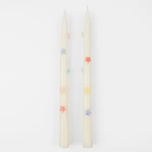 Mixed Star Taper Candles (x 2)