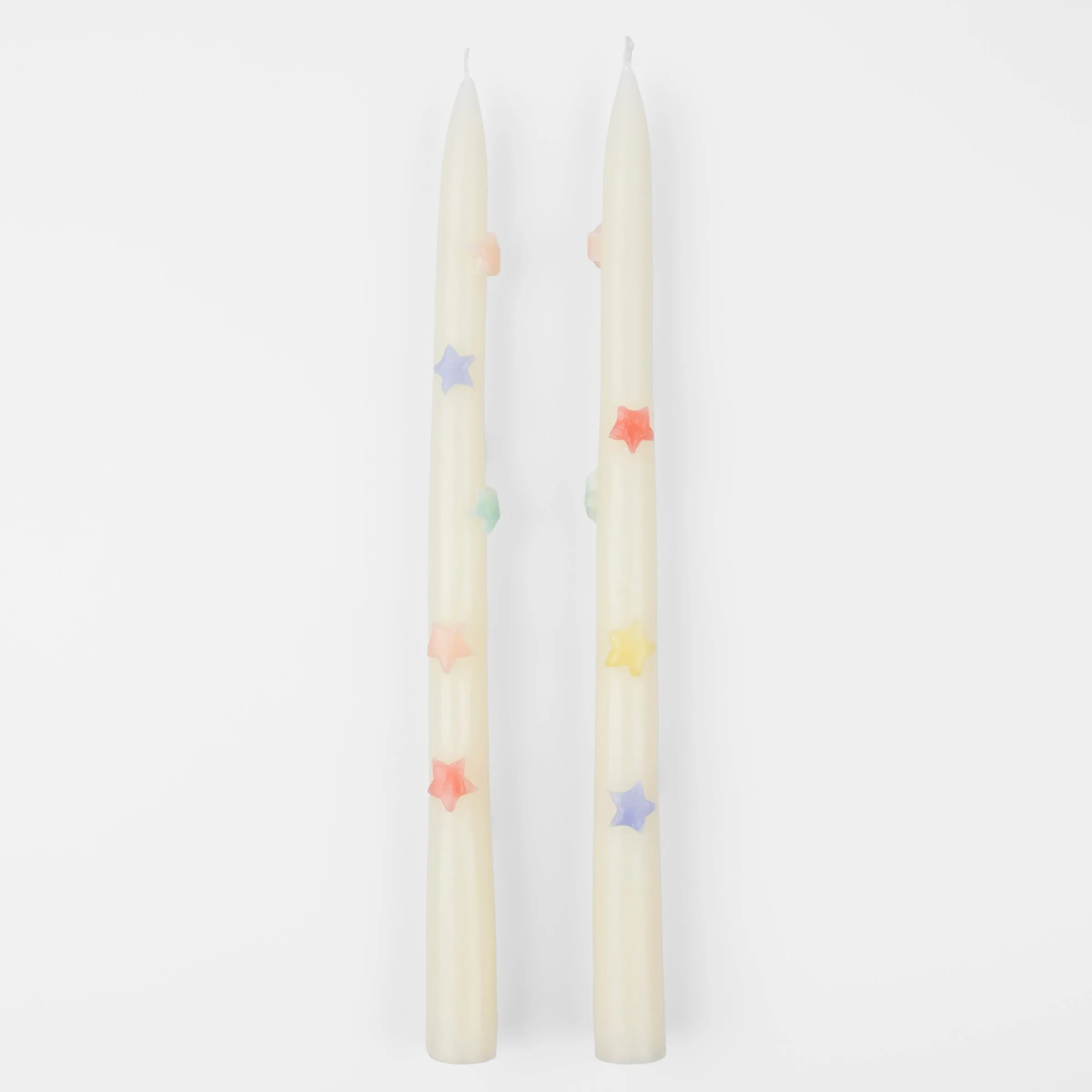 Mixed Star Taper Candles (x 2)