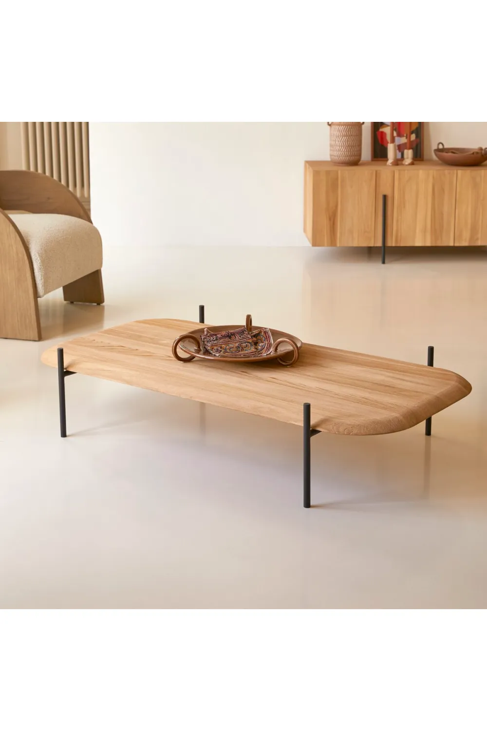 Modern Teak Coffee Table | Tikamoon Honorine