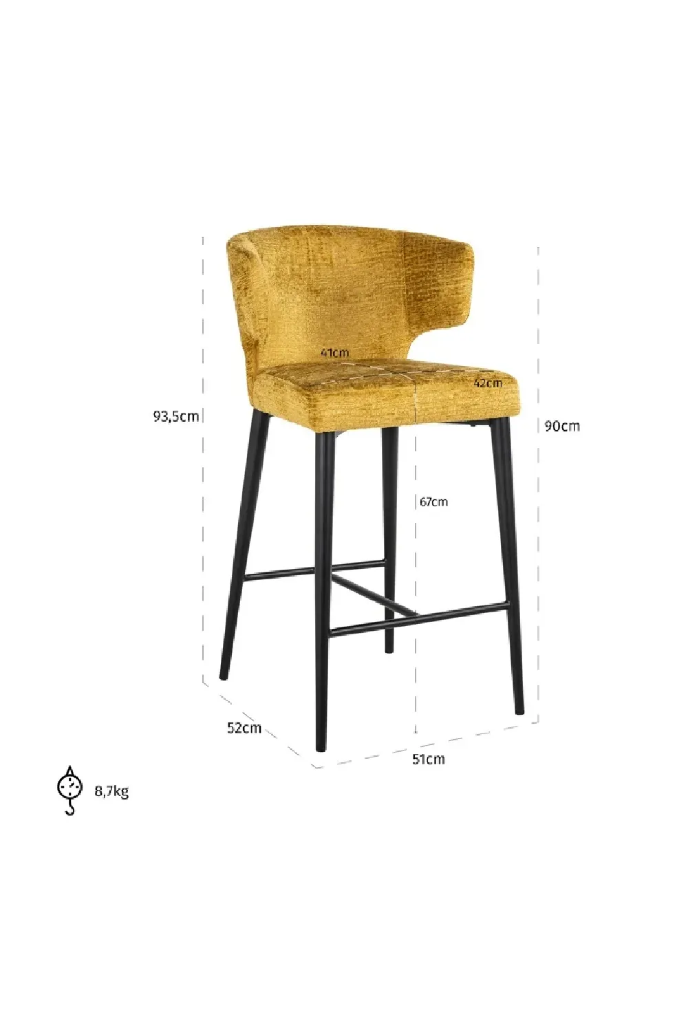 Modern Wingback Counter Chair | OROA Taylor