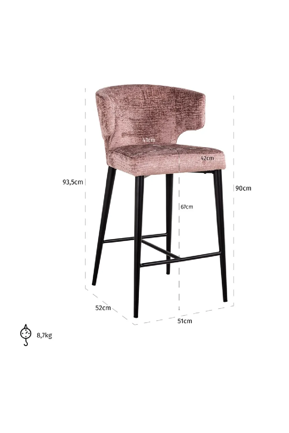 Modern Wingback Counter Chair | OROA Taylor