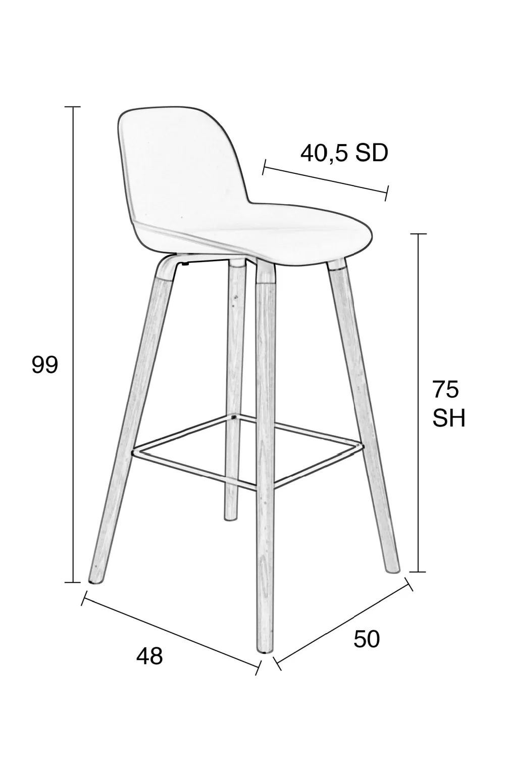 Molded Barstools (2) | Zuiver Albert Kuip