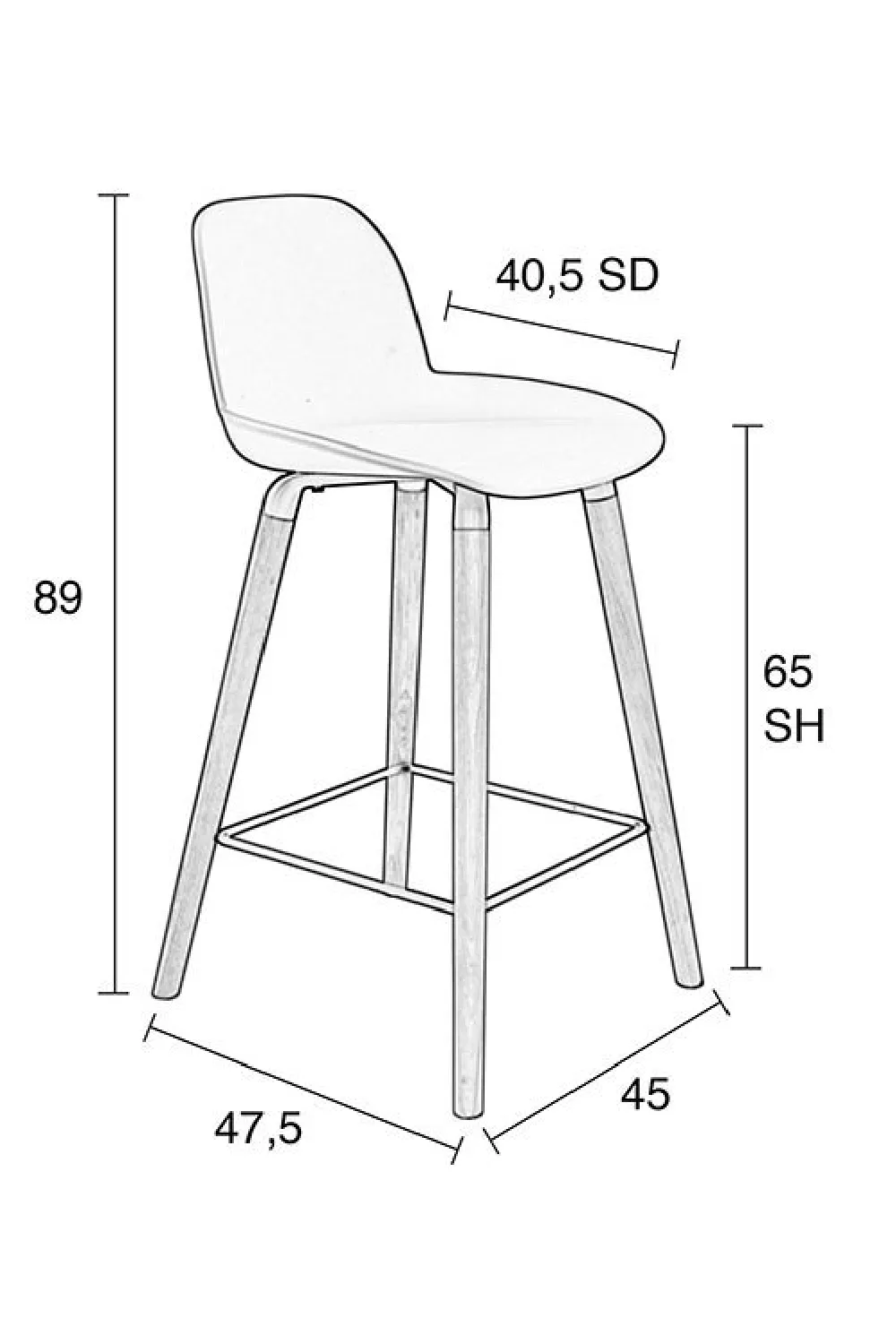 Molded Counter Stools (2) | Zuiver Albert Kuip