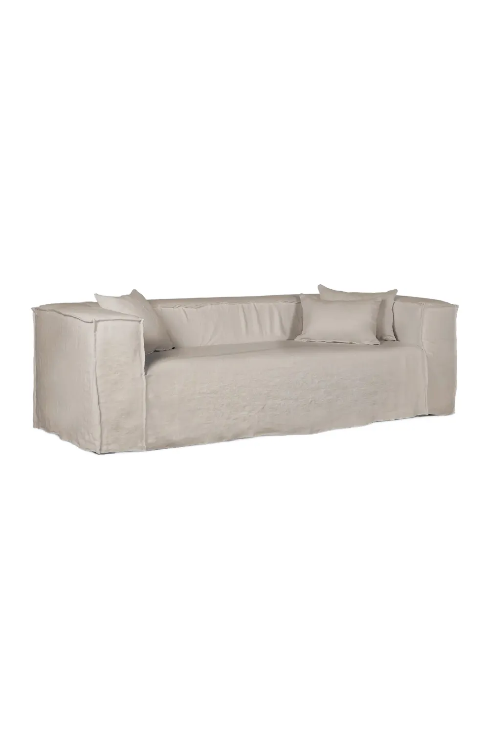 Natural Linen Four-Seater Sofa | Dareels Strozzi