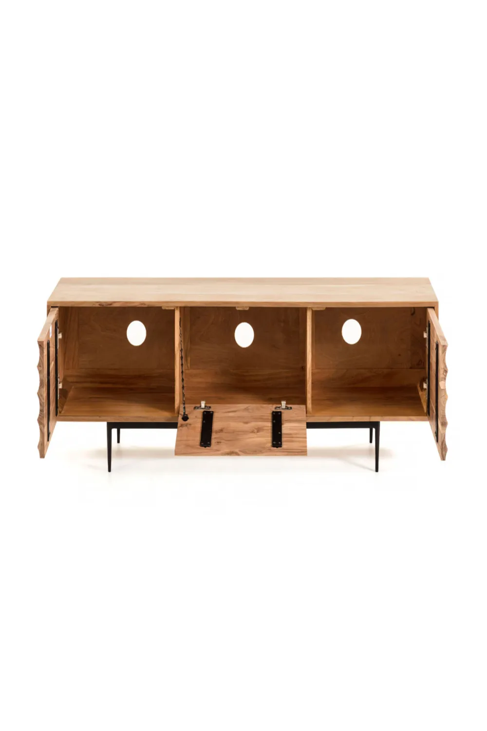 Natural Wood 3-Door TV Cabinet | La Forma Delsie