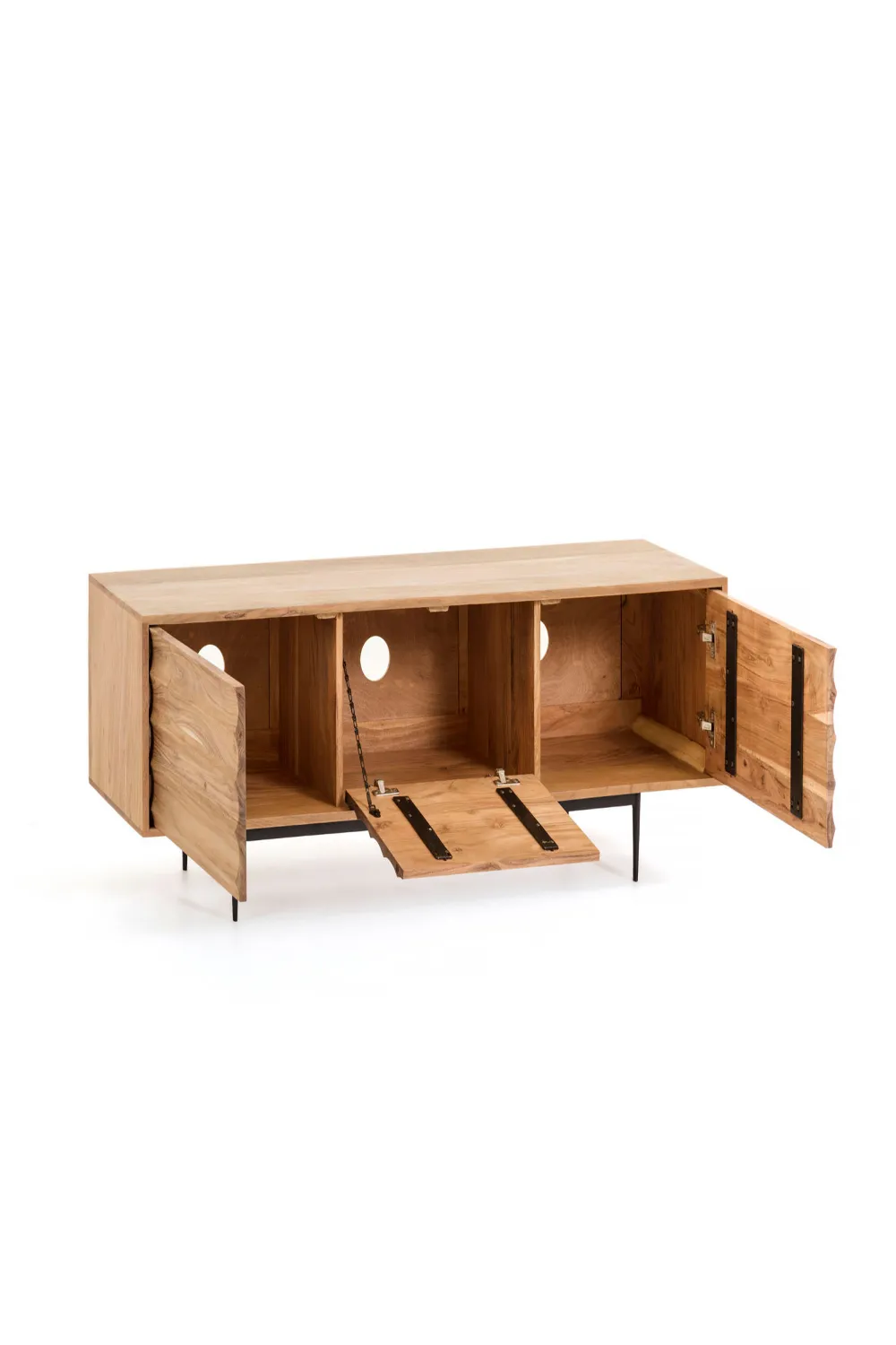 Natural Wood 3-Door TV Cabinet | La Forma Delsie