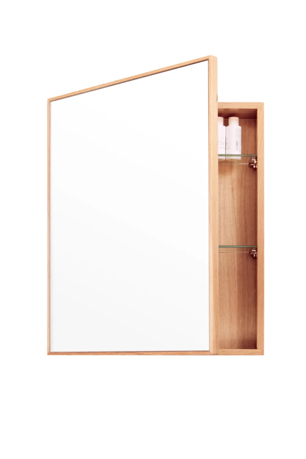 Oak Bathroom Cabinet with Mirror | Wireworks Slimline