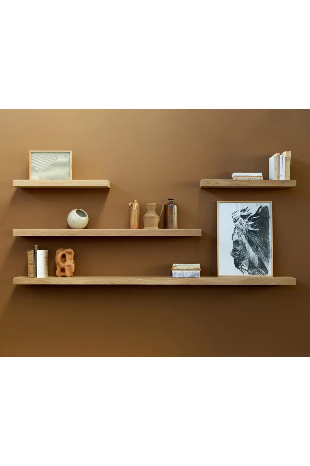 Oiled Oak Wall Shelf | Ethnicraft Wall