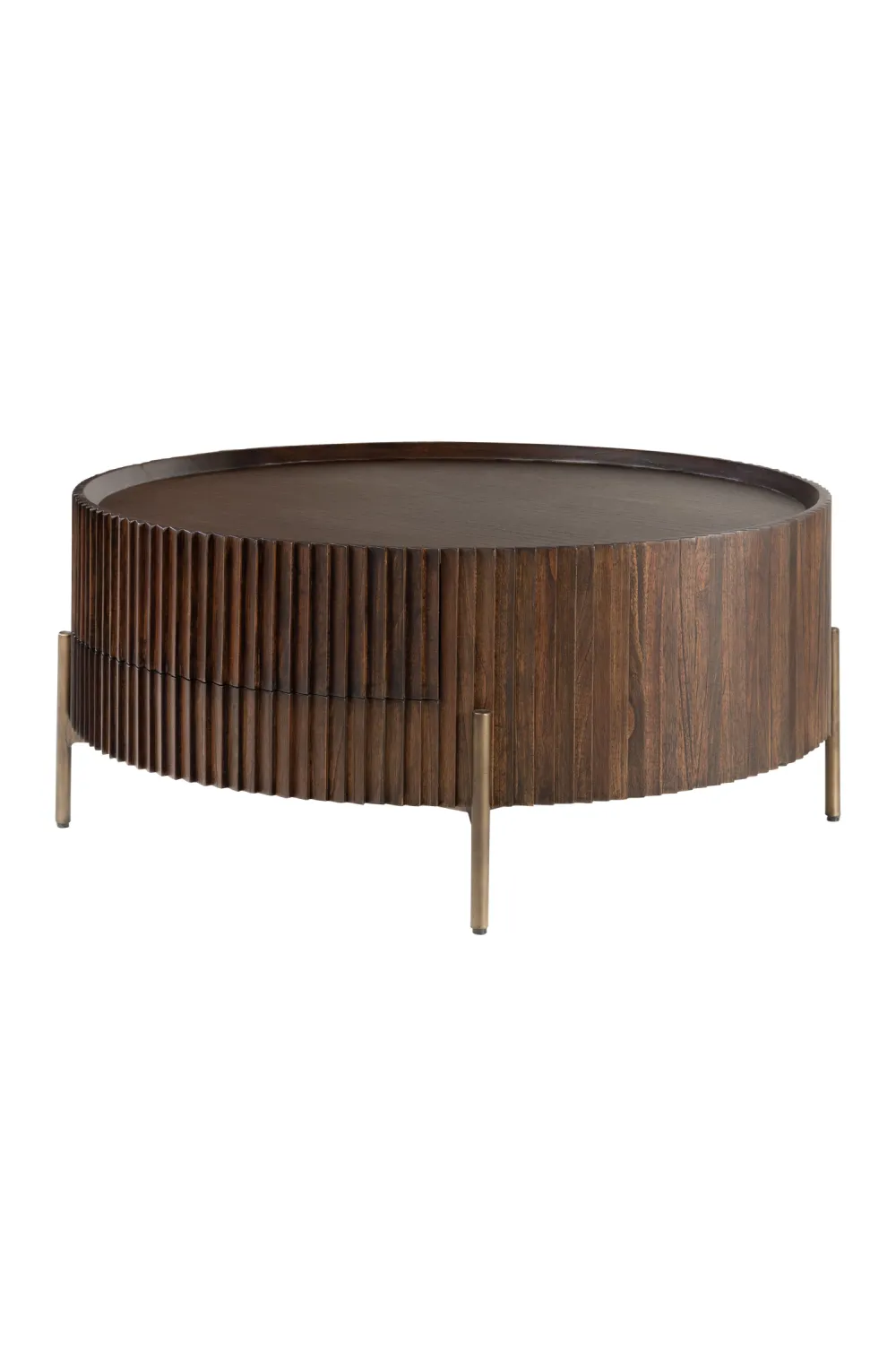 One-Drawer Round Coffee Table | Versmissen Pogoro