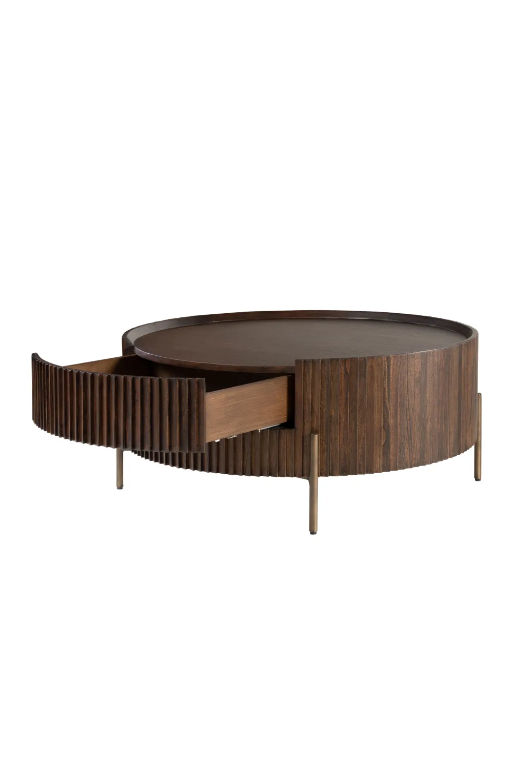 One-Drawer Round Coffee Table | Versmissen Pogoro