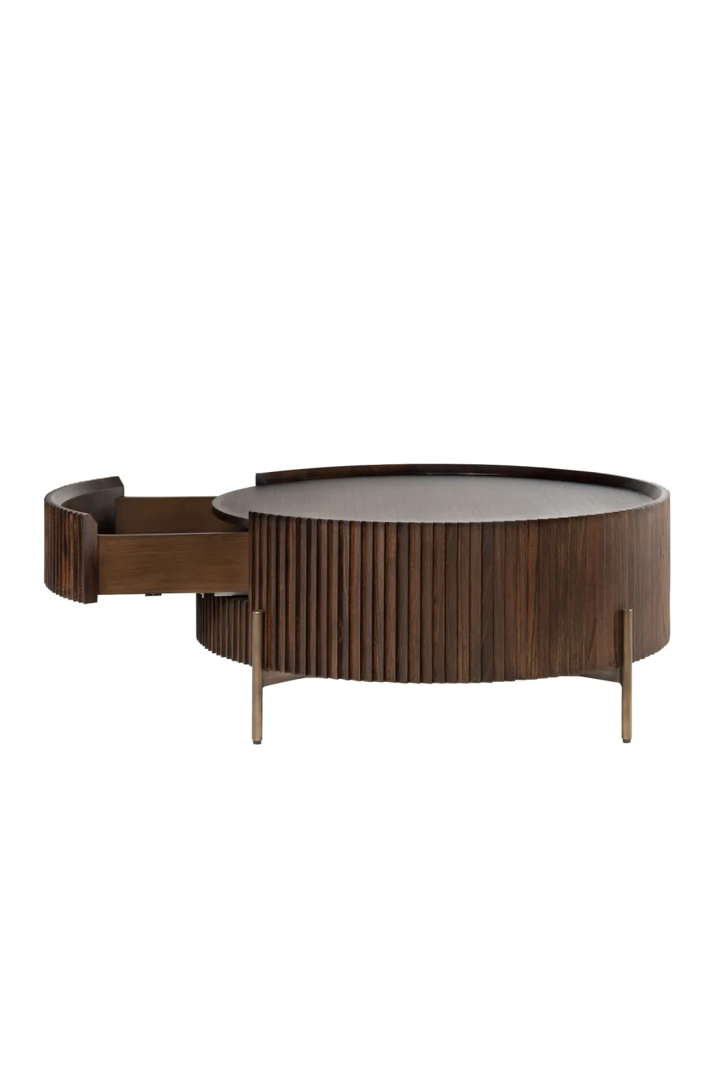 One-Drawer Round Coffee Table | Versmissen Pogoro