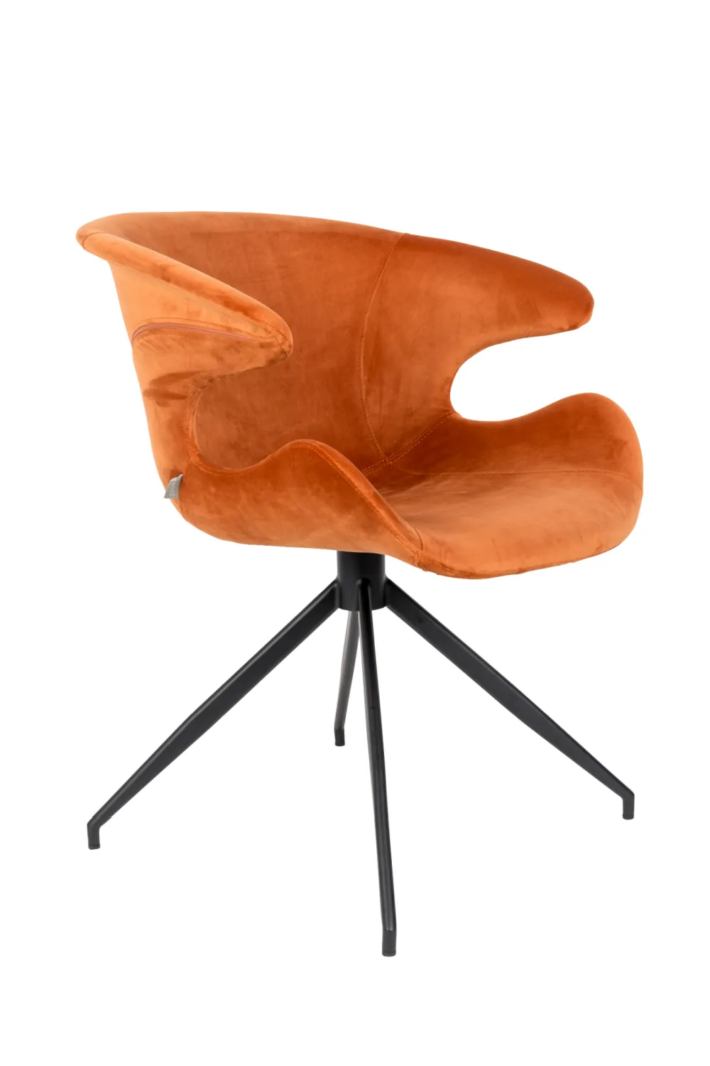 Orange Velvet Dining Armchairs (2) | Zuiver Mia