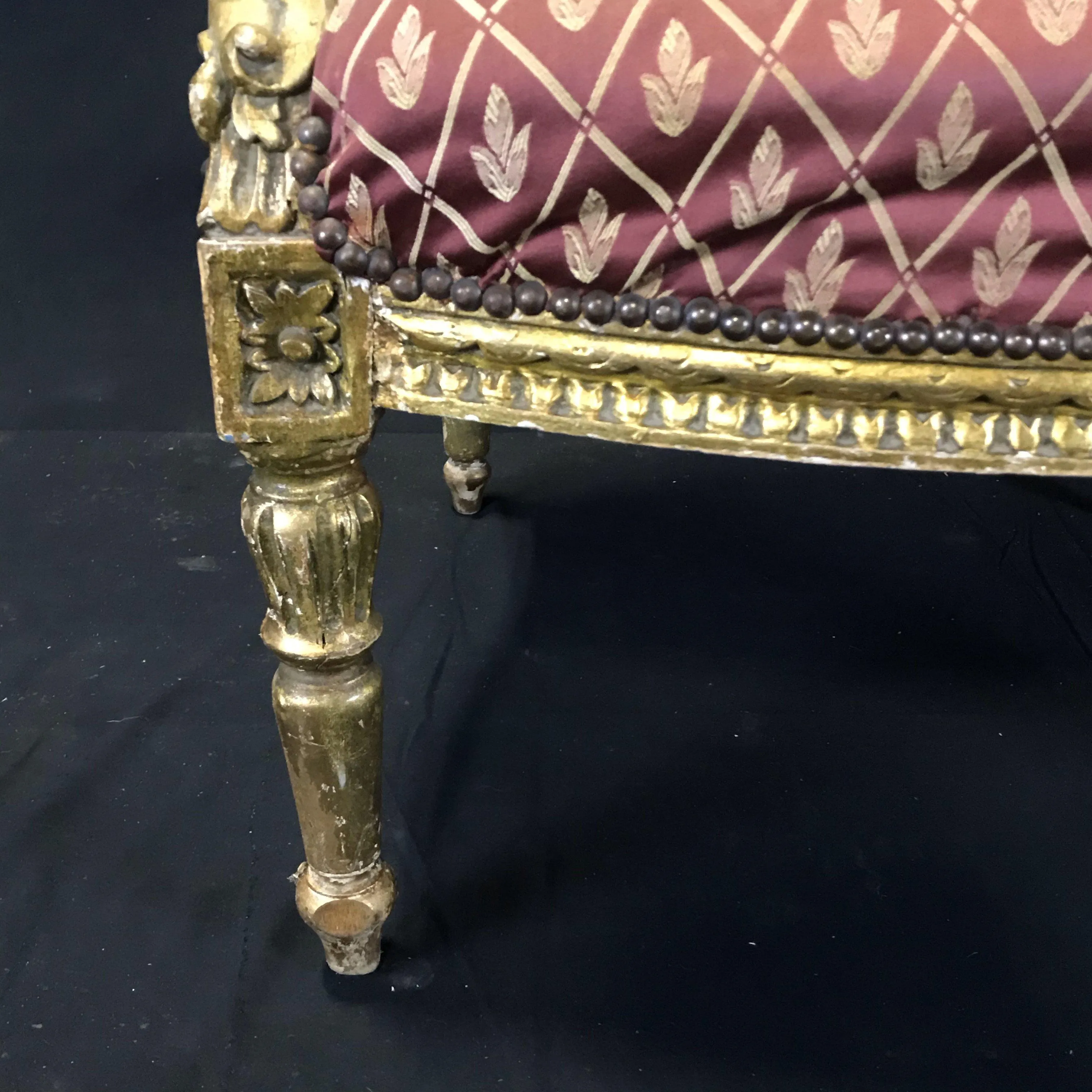 Original French Louis XV Gold Gilt Arm Chair