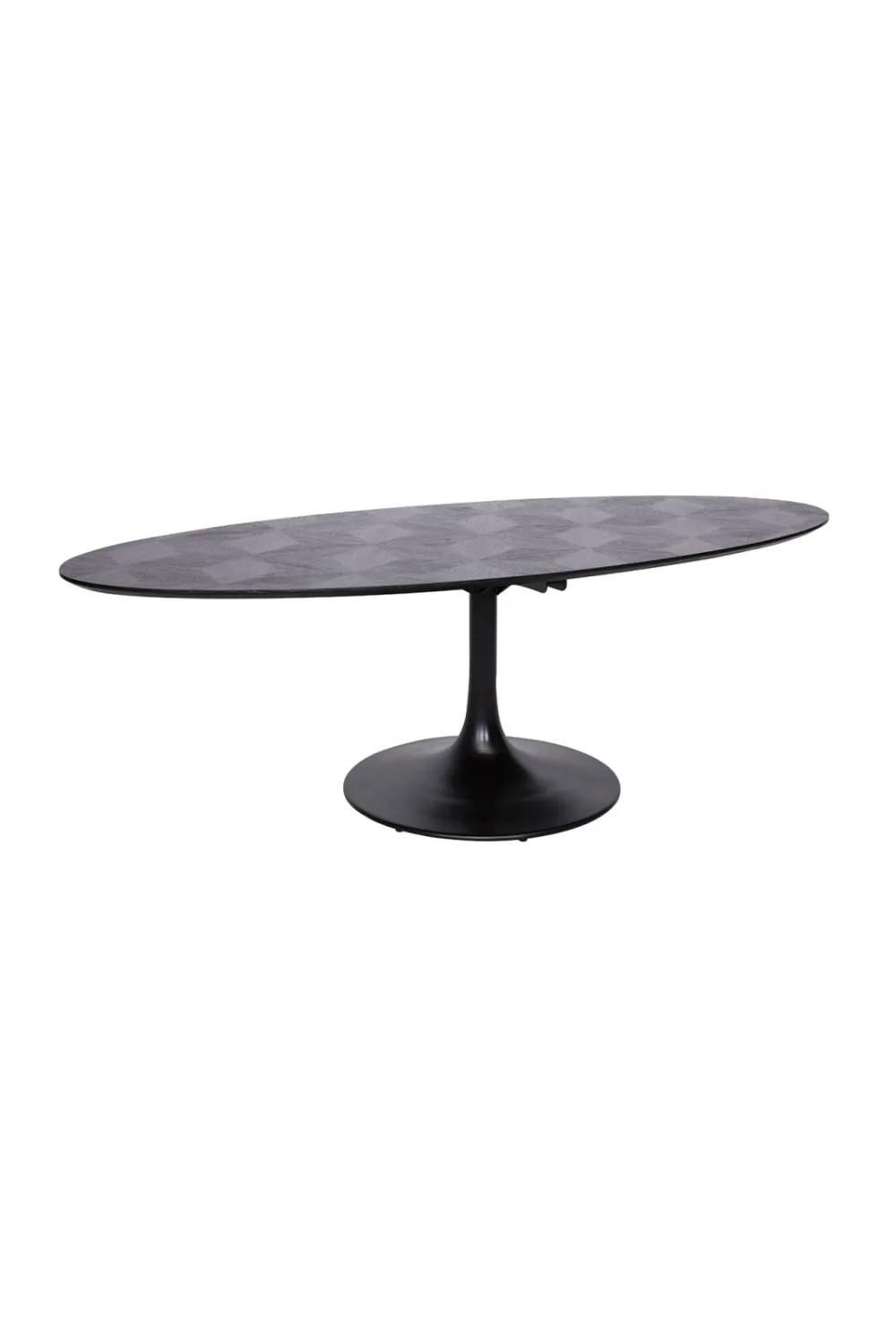 Oval Black Oak Pedestal Dining Table | OROA Blax