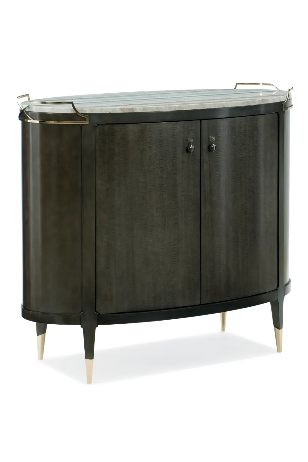 Oval Modern Bar Cabinet | Caracole Mix-ology