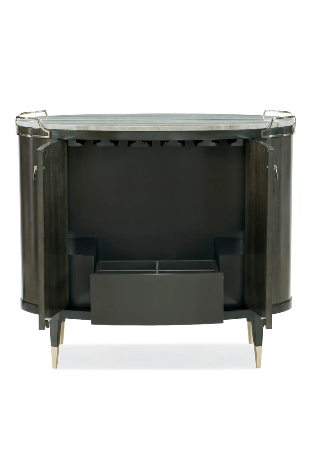 Oval Modern Bar Cabinet | Caracole Mix-ology