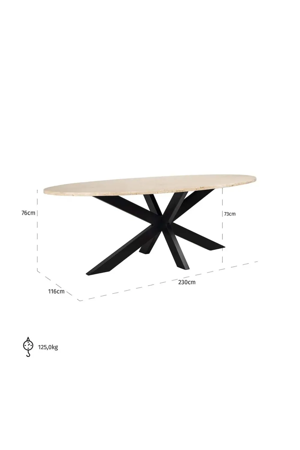 Oval Travertine Dining Table | OROA Avalon