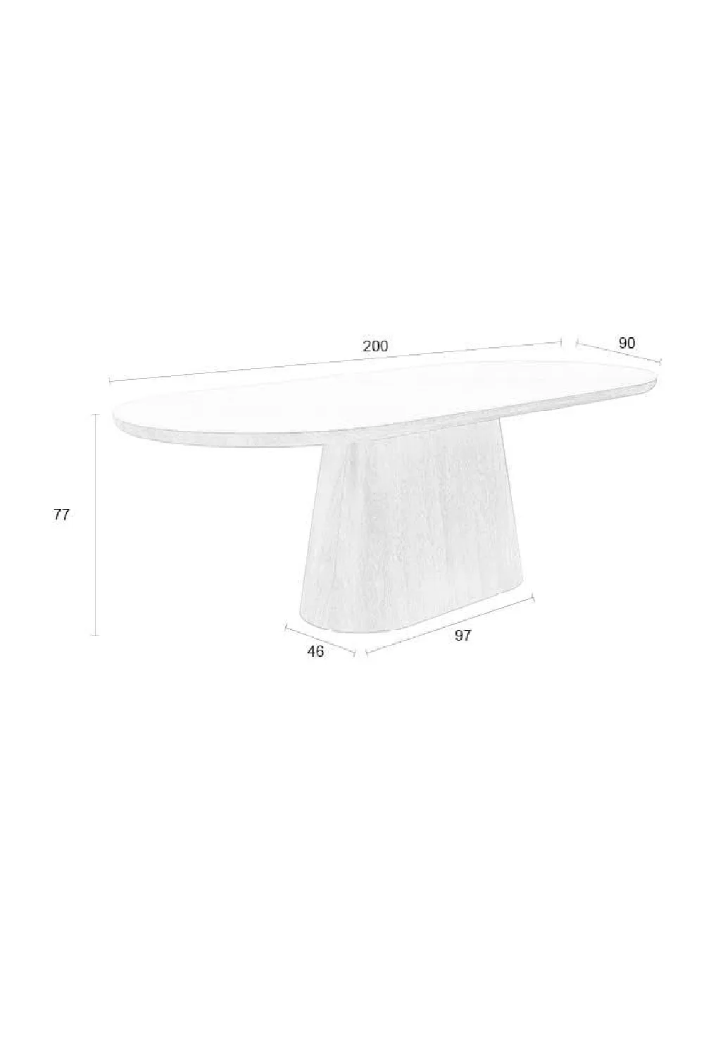 Oval Wood Dining Table | DF Almira