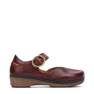 Pikolinos Women's Granada Leather Mary-Jane in Arcilla Burgundy