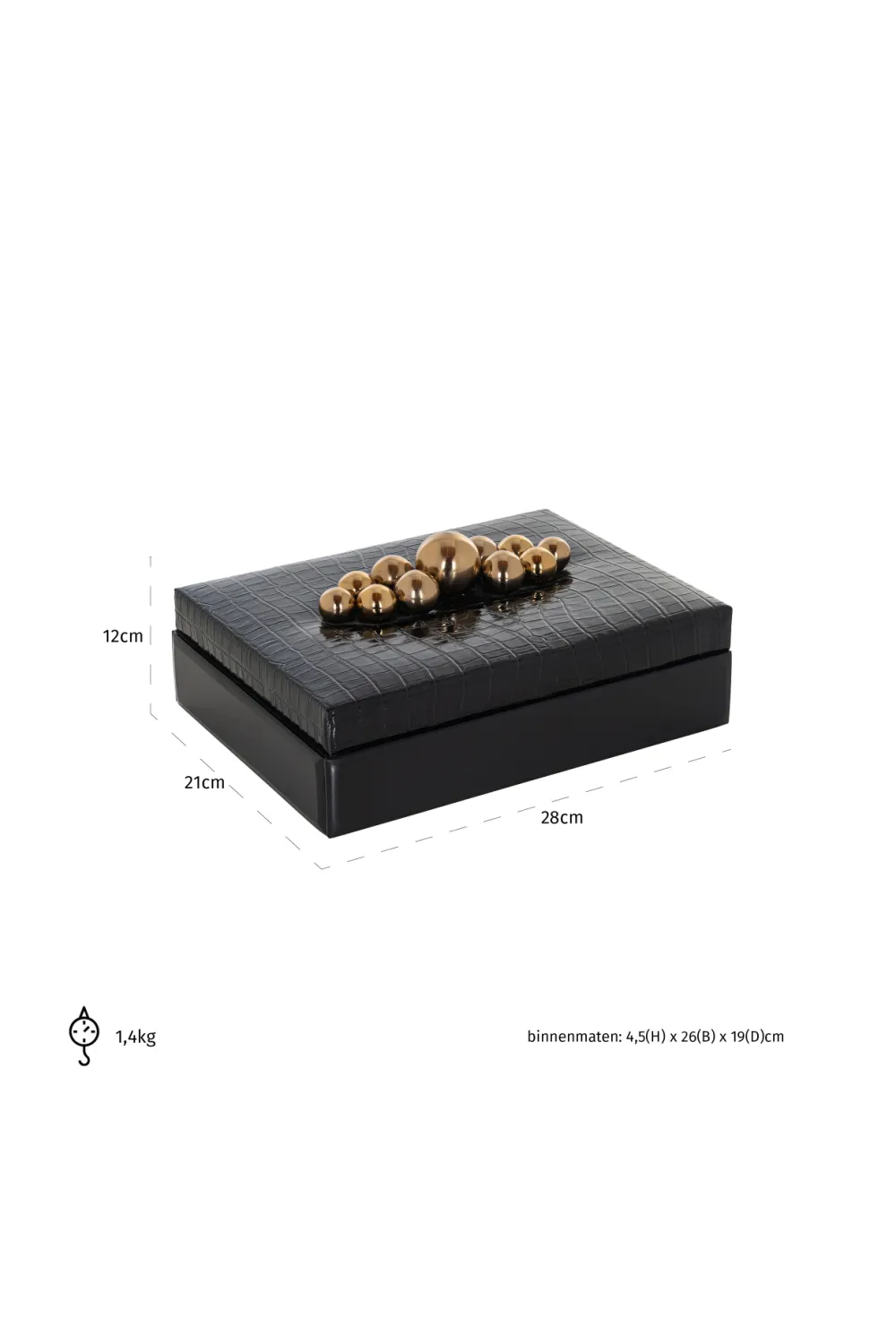 Rectangular Black Storage Box | OROA Nina