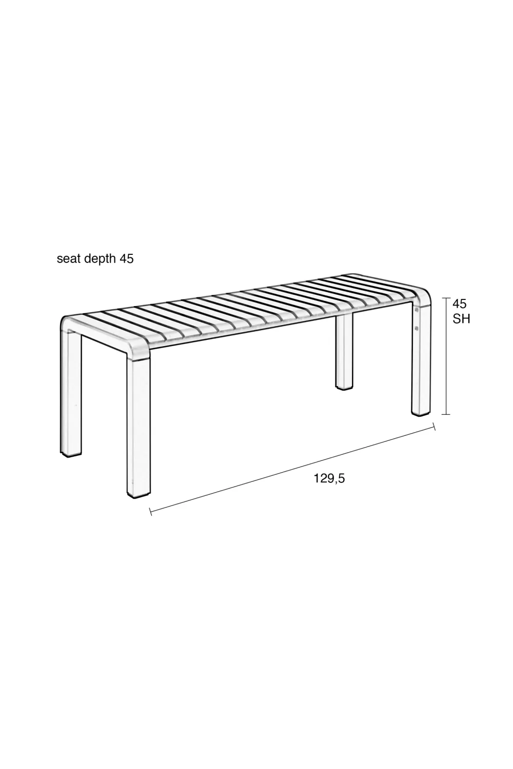 Rectangular Slatted Garden Bench | Zuiver Vonder