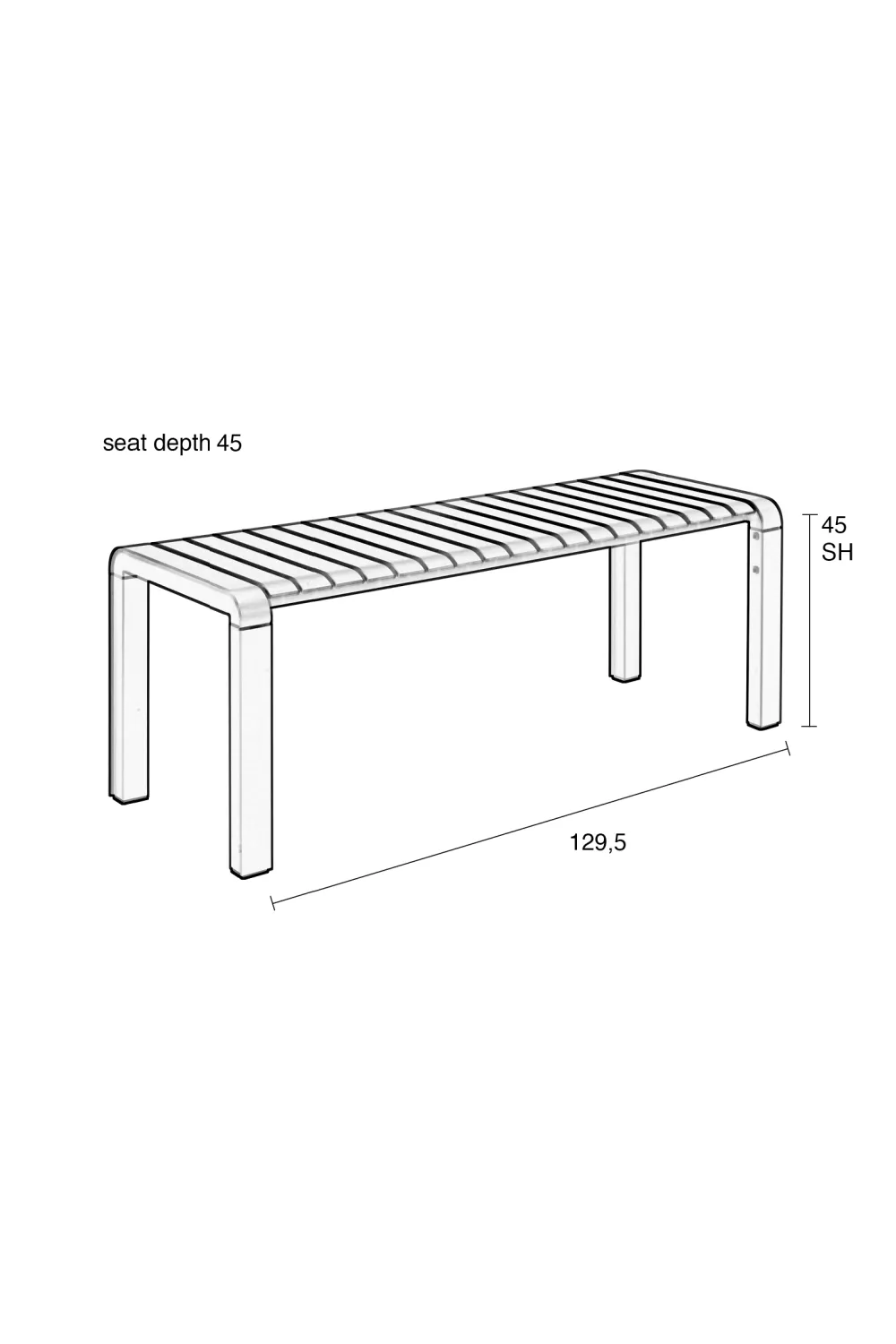 Rectangular Slatted Garden Bench | Zuiver Vonder