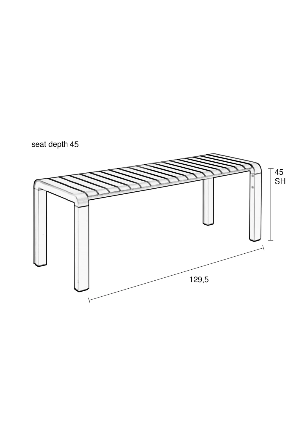 Rectangular Slatted Garden Bench | Zuiver Vonder