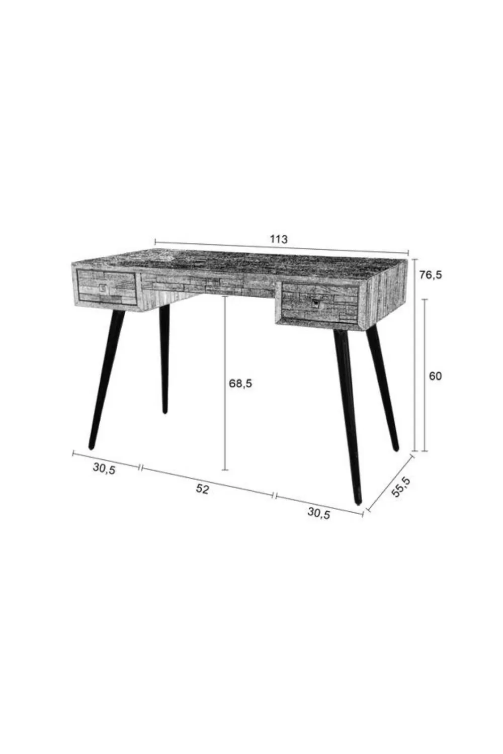 Recycled Teak Desk | DF Leo