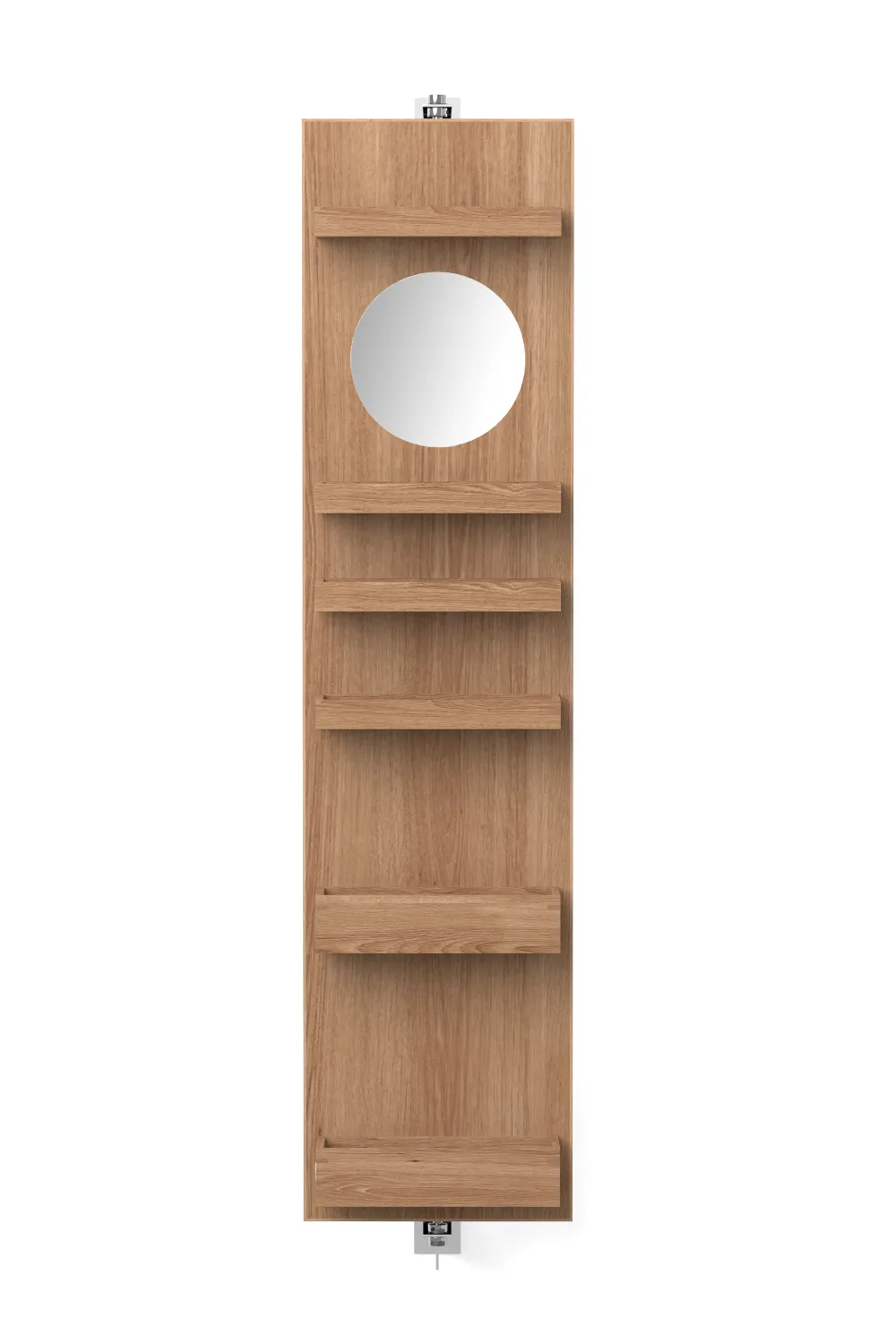 Rotating Oak Bathroom Cabinet with Mirror | Wireworks Revolve 1140 Cosmos