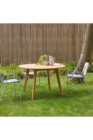 Round Slatted Teak Garden Table | Tikamoon Mila