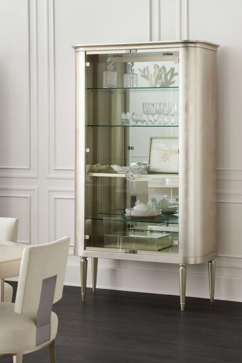 Silver Leaf Display Cabinet | Caracole Time To Reflect