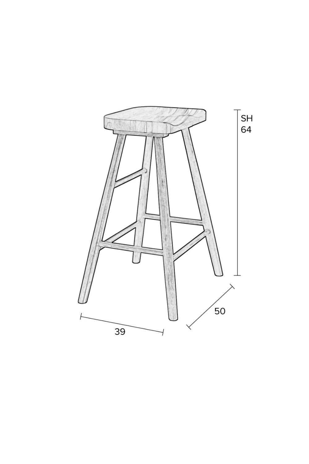 Solid Oak Counter Stool | DF Vander