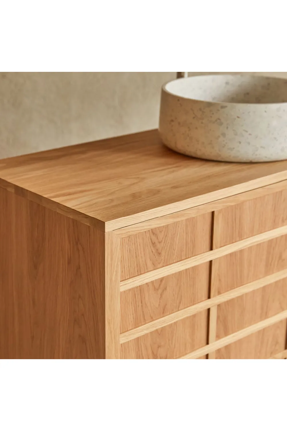 Solid Oak Japandi Bathroom Cabinet | Tikamoon Miu