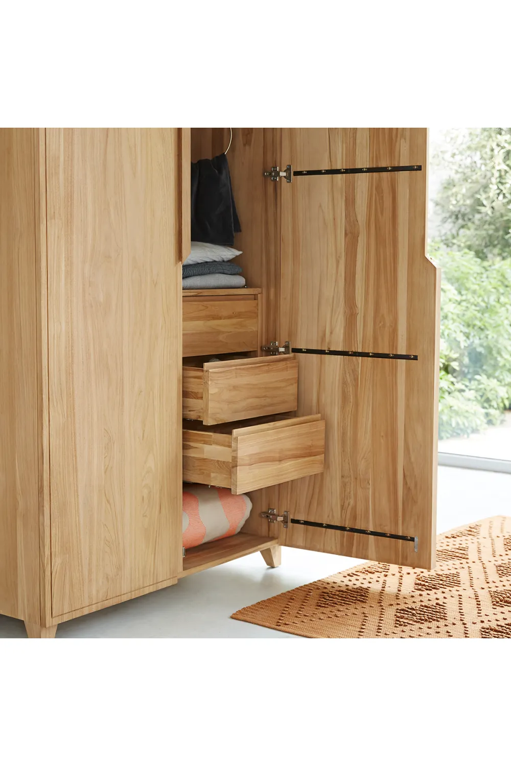 Solid Teak Wardrobe | Tikamoon Greta