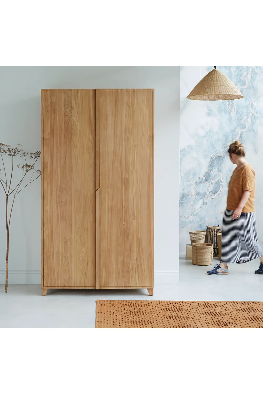 Solid Teak Wardrobe | Tikamoon Greta